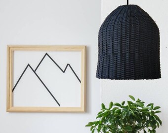 Black Rattan Pendant Light