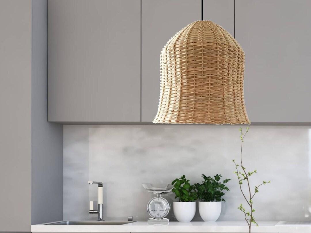 Lizzy Rattan Pendant Light Natural Fibers - Etsy