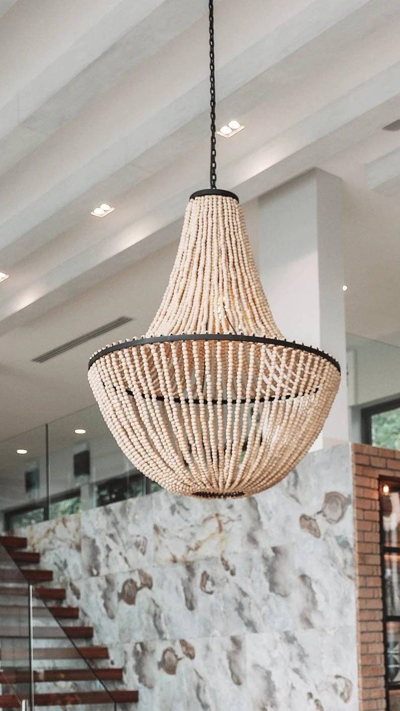 oversized beaded chandelier