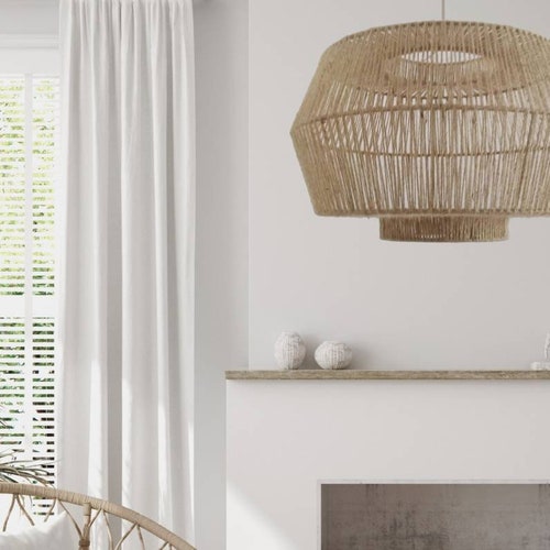 Debbie Rattan Pendant Light Wicker Lamp 