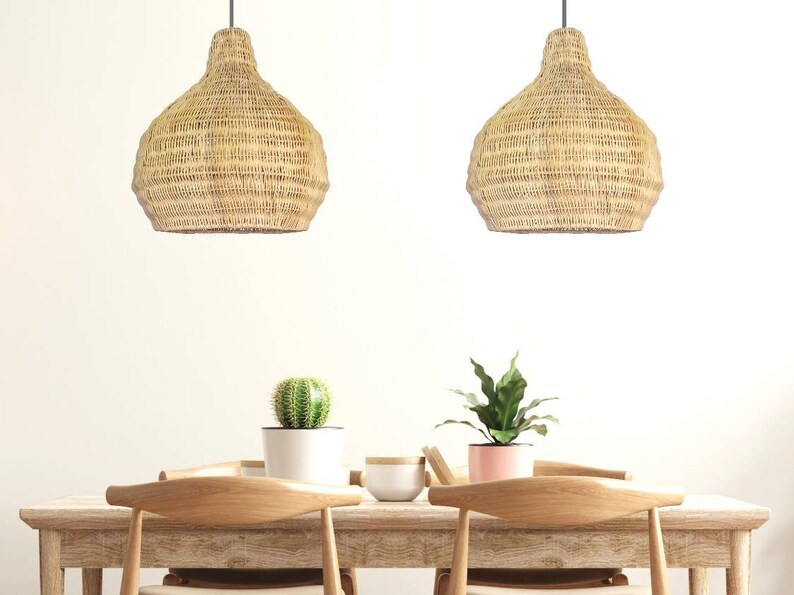 Jake Woven Rattan Pendant Light Kitchen Island Pendant Lighting Chandelier image 2