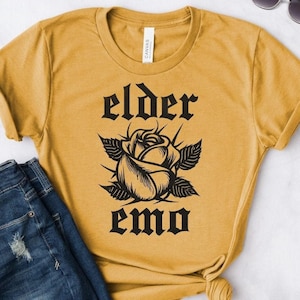 Elder Emo Shirt ∙ Respect Your Elder Emo ∙ Concert Outfit ∙ Funny Emo Shirt ∙ Millennial Emo Kid ∙ Emo Music Gift ∙ Softstyle Unisex Tee