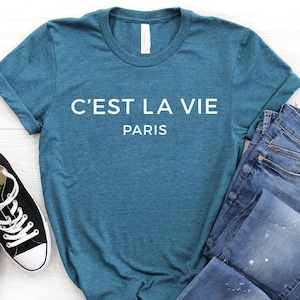 C&#39;est La Vie T-Shirt ∙ French T-Shirt ∙ France T-Shirt ∙ Paris T-Shirt ∙ Positive T-Shirt ∙ Bonjour Slogan T-Shirt ∙ Softstyle Unisex Shirt