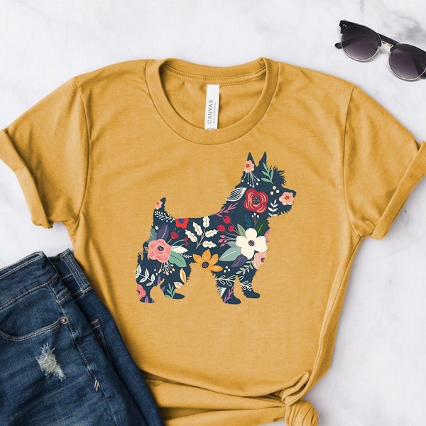 Cairn Terrier Gift ∙ Cairn Terrier Floral Shirt ∙ Cairn Terrier Shirt ∙ Cairn Terrier Mom ∙ Cairn Terrier Cute Gift ∙ Softstyle Unisex Tee