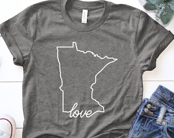 Minnesota Home T-Shirt ∙ Land of 10000 Lakes T Shirt ∙ Love Minnesota Shirt ∙ Minnesota Gifts ∙ MN Shirt ∙ MN Gift Idea ∙ Midwest Pride Tee