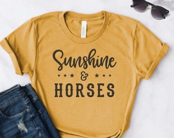 Horse Shirt ∙ Horse Gifts ∙ Sunshine & Horses Shirt ∙ Horse Tshirt ∙ Equestrian Shirt ∙ Gift For Horse Lover ∙ Softstyle Unisex Tee