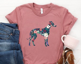 Whippet Shirt ∙ Whippet Dog Gift ∙ Whippet Floral Tee ∙ Whippet Mom ∙ Whippet Lover ∙ Dog Breeds Gifts ∙ Softstyle Unisex Tee