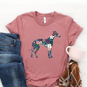 Whippet Shirt ∙ Whippet Dog Gift ∙ Whippet Floral Tee ∙ Whippet Mom ∙ Whippet Lover ∙ Dog Breeds Gifts ∙ Softstyle Unisex Tee