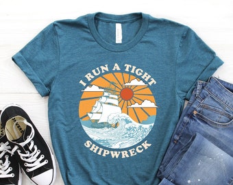 Funny Mom Life T-Shirt ∙ Mom Shirt ∙ I Run A Tight Shipwreck ∙ Mom Of Twins ∙ New Mom Tshirt ∙ Retro Tshirts ∙ Softstyle Unisex Tee