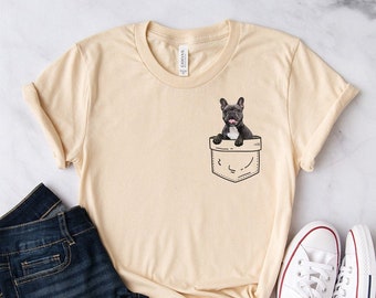 Frenchie ∙ French Bulldog ∙ French Bulldog Gift ∙ Pardon My French ∙ Pocket Dog Shirt ∙ Bulldog Tshirt ∙ Dog Lover ∙ Softstyle Unisex Tee