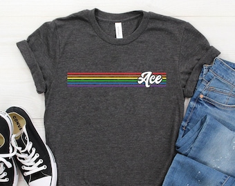 Ace Pride ∙ Ace Shirt ∙ Pride Shirt ∙ Ace Pride Shirt ∙ Pride Ace Shirt ∙ Ace Rainbow Lines Shirt ∙ Softstyle Unisex T-Shirt