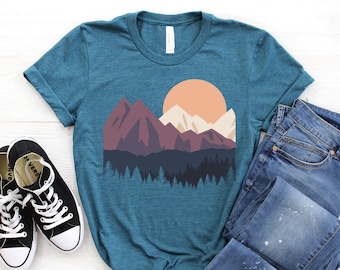 Mountains T-Shirt ∙ Hiking Shirt ∙ Mountains Shirt ∙ Camping Shirt ∙ Nature Shirt ∙ Mountains Calling ∙ Softstyle Unisex Shirt