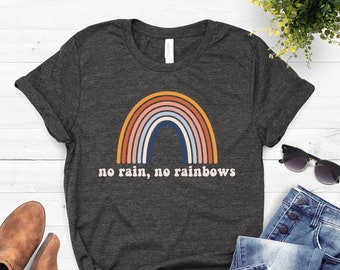 70s Shirt ∙ No Rain No Rainbows ∙ Groovy Tshirt ∙ Hippie Shirt ∙ Retro Band Tee ∙ 70s Clothing Style ∙ Retro Shirt ∙ Softstyle Unisex Tee