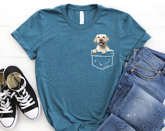 Labrador Shirt ∙ Labrador Retriever Gift ∙ Yellow Lab ∙ Lab Shirt ∙ Lab Mom Tshirt ∙ Dog Mom ∙ Pocket Labrador Dog ∙ Softstyle Unisex Tee