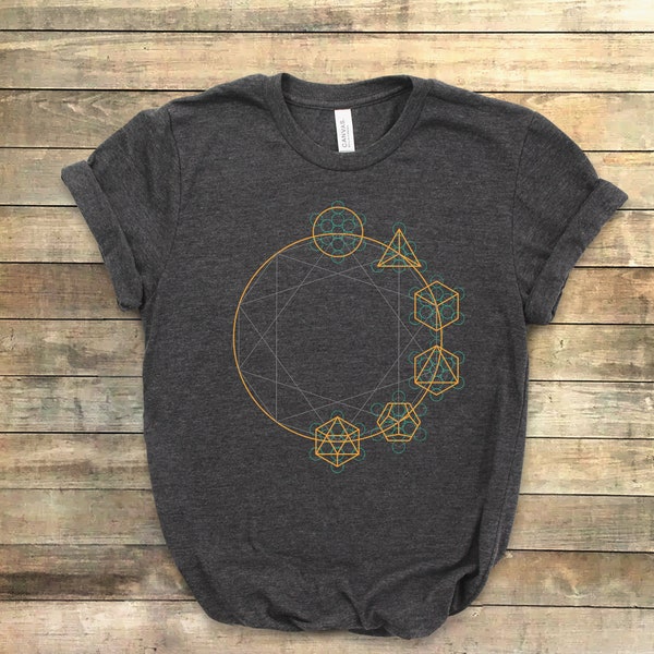 Flower Of Life Shirt ∙ Metatron's Cube ∙ Psychedelic Shirt ∙ Sacred Geometry ∙ Psychedelic ∙ Platonic Solids ∙ Softstyle Unisex Tee