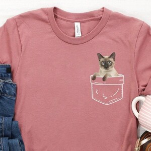 Siamese Cat Gift ∙ Siamese Cat Shirt ∙ Pocket Cat Shirt ∙ Cat Mama Shirt ∙ Cat Lady Shirt ∙ Birman Cat ∙ Siamese Cats ∙ Softstyle Unisex Tee