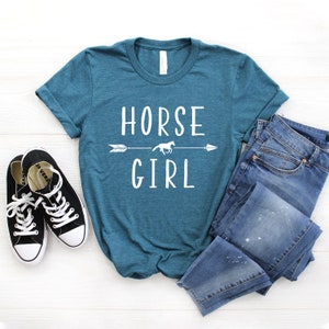 Horse Girl Shirt Horse Clothing Equestrian Gift Gift For Horse Lover Horse Tshirt Horse T-shirt Softstyle Unisex Shirt Heather Teal