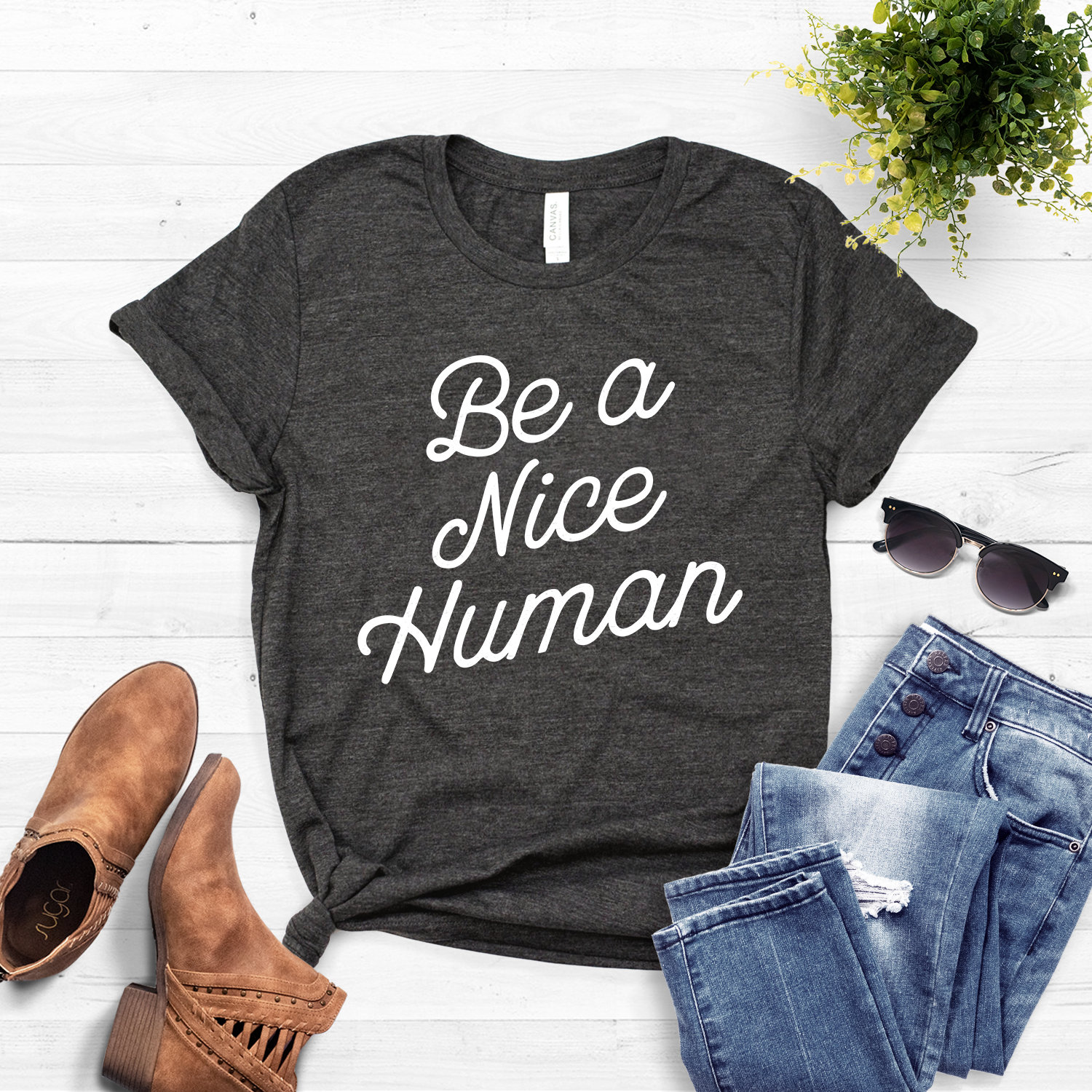 Be A Nice Human Good Vibes Only Shirt Workout Shirt | Etsy