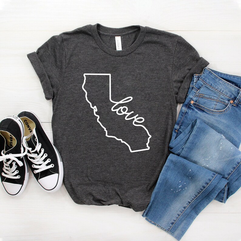 California Shirt California Love Shirt California Home Gift West Coast Pride Shirt State Pride Shirt Softstyle Unisex Shirt Dark Heather Grey