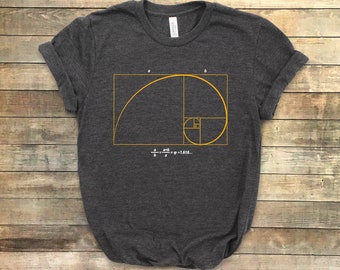 Fibonacci Shirt ∙ Math Art ∙ Science Engineer Shirt ∙ Nerdy Tshirt ∙ Golden Ratio Shirt ∙ Mathematics ∙ Golden Spiral ∙ Softstyle Unisex Tee