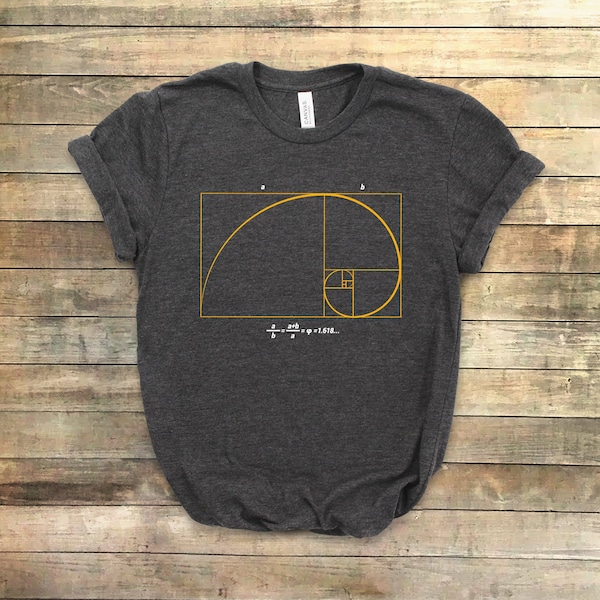 Fibonacci Shirt ∙ Math Art ∙ Science Engineer Shirt ∙ Nerdy Tshirt ∙ Golden Ratio Shirt ∙ Wiskunde ∙ Gouden Spiraal ∙ Softstyle Unisex Tee