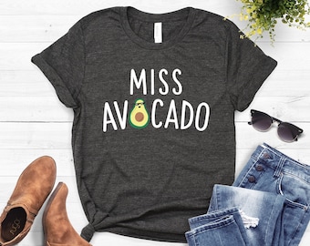Miss Avocado Shirt ∙ Vegan ∙ Vegan Gift ∙ Avocado Shirt For Women ∙ Mothers Day Gift ∙ Birthday Gift ∙ Avocado Gift ∙ Softstyle Unisex Tee