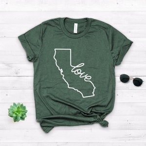 California Shirt California Love Shirt California Home Gift West Coast Pride Shirt State Pride Shirt Softstyle Unisex Shirt Heather Forest Green