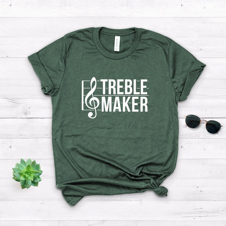 Musician Gift Piano Shirt Treble Maker Shirt Music Teacher Gift Music Lover Gift Musician Shirt Softstyle Unisex Shirt Heather Forest Green