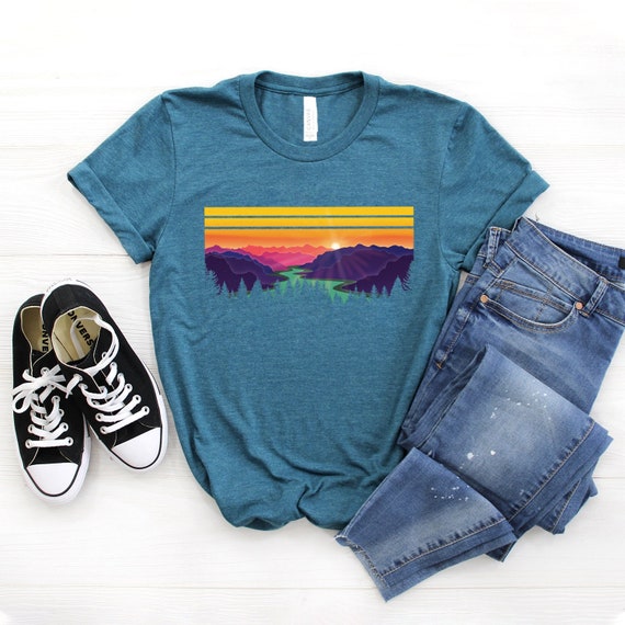 Rainbow Mountains Shirt Hiking Shirt Camping Shirt | Etsy