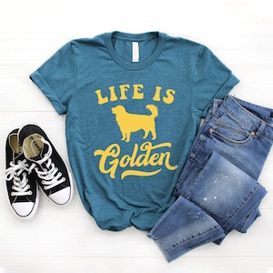 Golden Retriever Shirt ∙ Don't Stop Retrievin' Shirt ∙ Golden Retriever Gift ∙ Dog Mom Shirt ∙ Life Is Golden Shirt ∙ Softstyle Unisex Tee