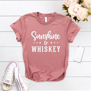 Sunshine & Whiskey Shirt, Country Song Unisex Tee Mauve