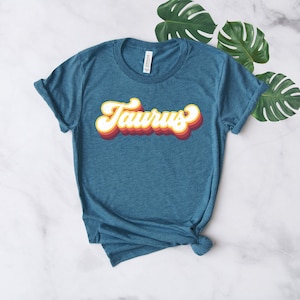 Taurus Shirt Zodiac Shirt Taurus Tshirt Horoscope Shirt Retro Zodiac Shirt Taurus Zodiac Gifts Softstyle Unisex Tee Heather Teal