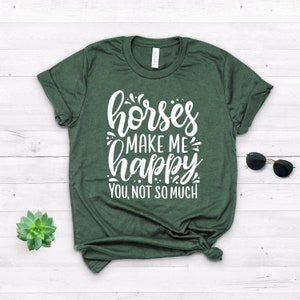 Pferd T-Shirt Pferde Geschenk Farm Shirts Cowgirl Shirt Country Shirt Südstaaten Shirts Softstyle Unisex Shirt Heather Forest Green