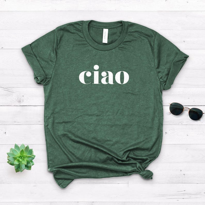 Ciao Bella Italian T-Shirt - Softstyle Unisex Shirt Heather Forest Green