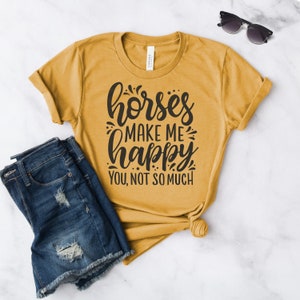 Horse T-Shirt Horse Gift Horses Make Me Happy Farm Shirts Cowgirl Shirt Country Shirt Southern Shirts Softstyle Unisex Shirt image 5