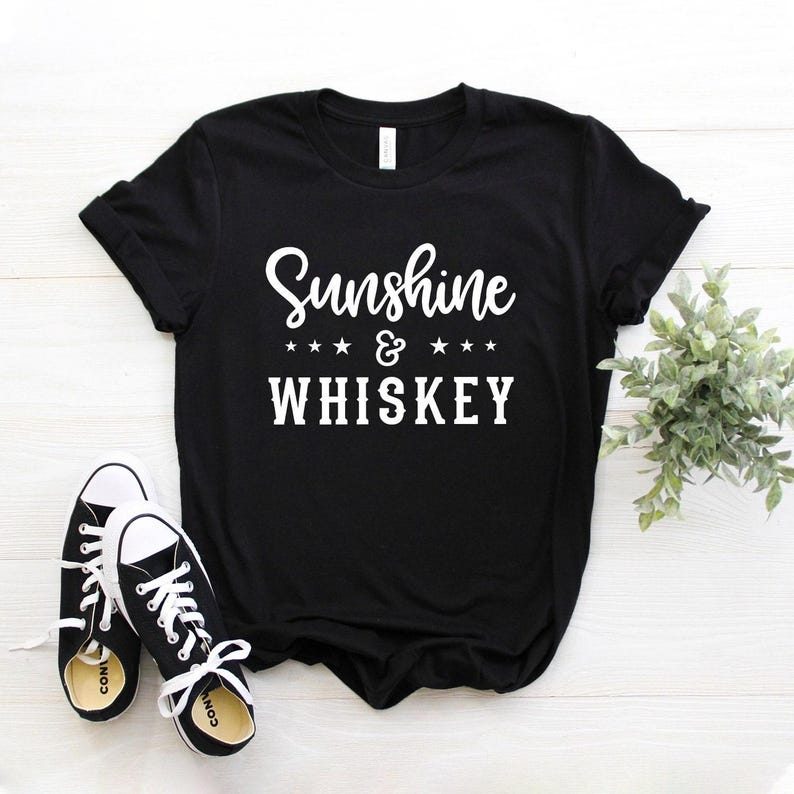 Sunshine & Whiskey Shirt, Country Song Unisex Tee Black