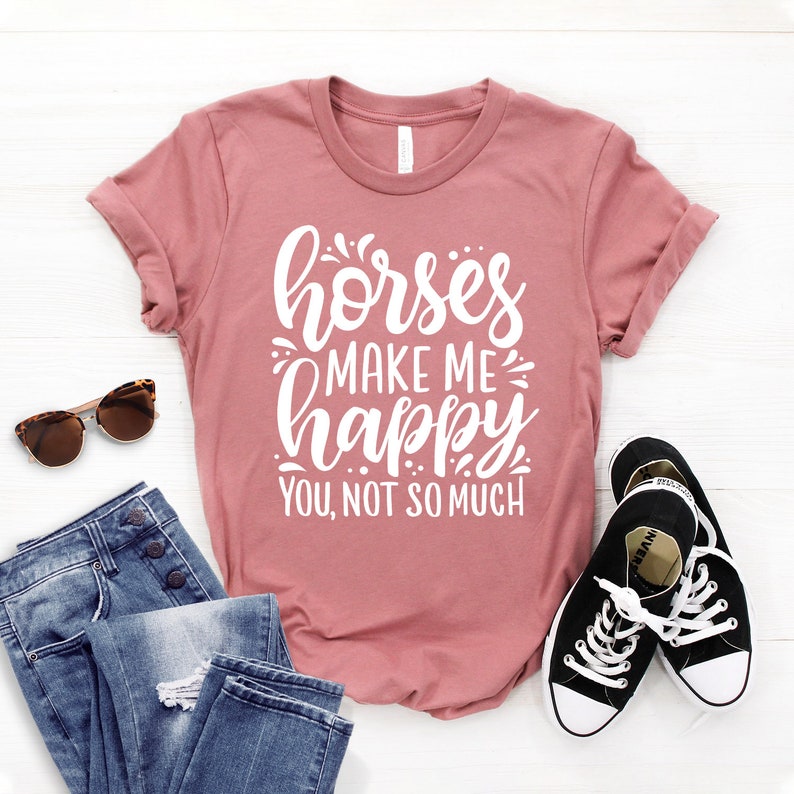 Horse T-Shirt Horse Gift Horses Make Me Happy Farm Shirts Cowgirl Shirt Country Shirt Southern Shirts Softstyle Unisex Shirt image 2