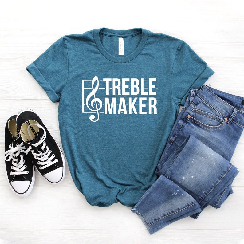 Musician Gift Piano Shirt Treble Maker Shirt Music Teacher Gift Music Lover Gift Musician Shirt Softstyle Unisex Shirt Heather Teal