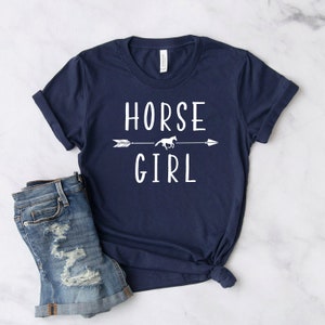 Horse Girl Shirt Horse Clothing Equestrian Gift Gift For Horse Lover Horse Tshirt Horse T-shirt Softstyle Unisex Shirt Navy