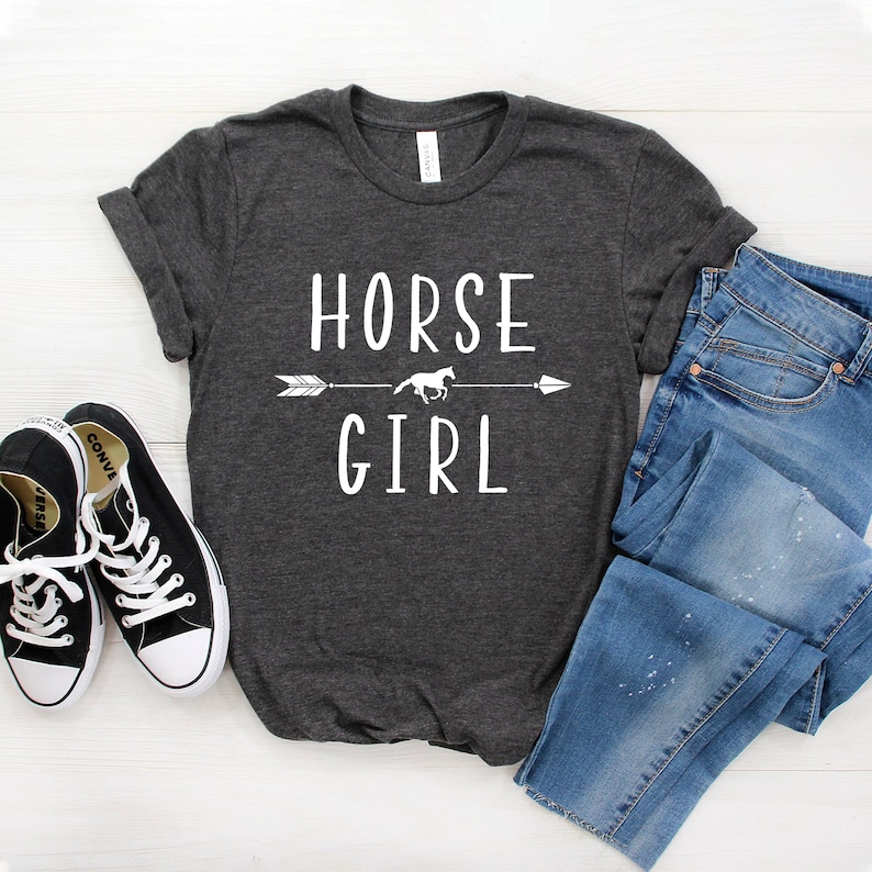 Horse Girl Shirt Horse Clothing Equestrian Gift Gift For Horse Lover Horse Tshirt Horse T-shirt Softstyle Unisex Shirt Dark Heather Grey