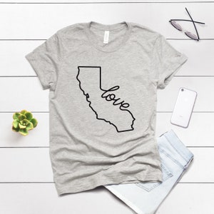 California Shirt California Love Shirt California Home Gift West Coast Pride Shirt State Pride Shirt Softstyle Unisex Shirt Heather Grey