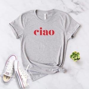 Ciao Bella Italian T-Shirt - Softstyle Unisex Shirt Heather Grey