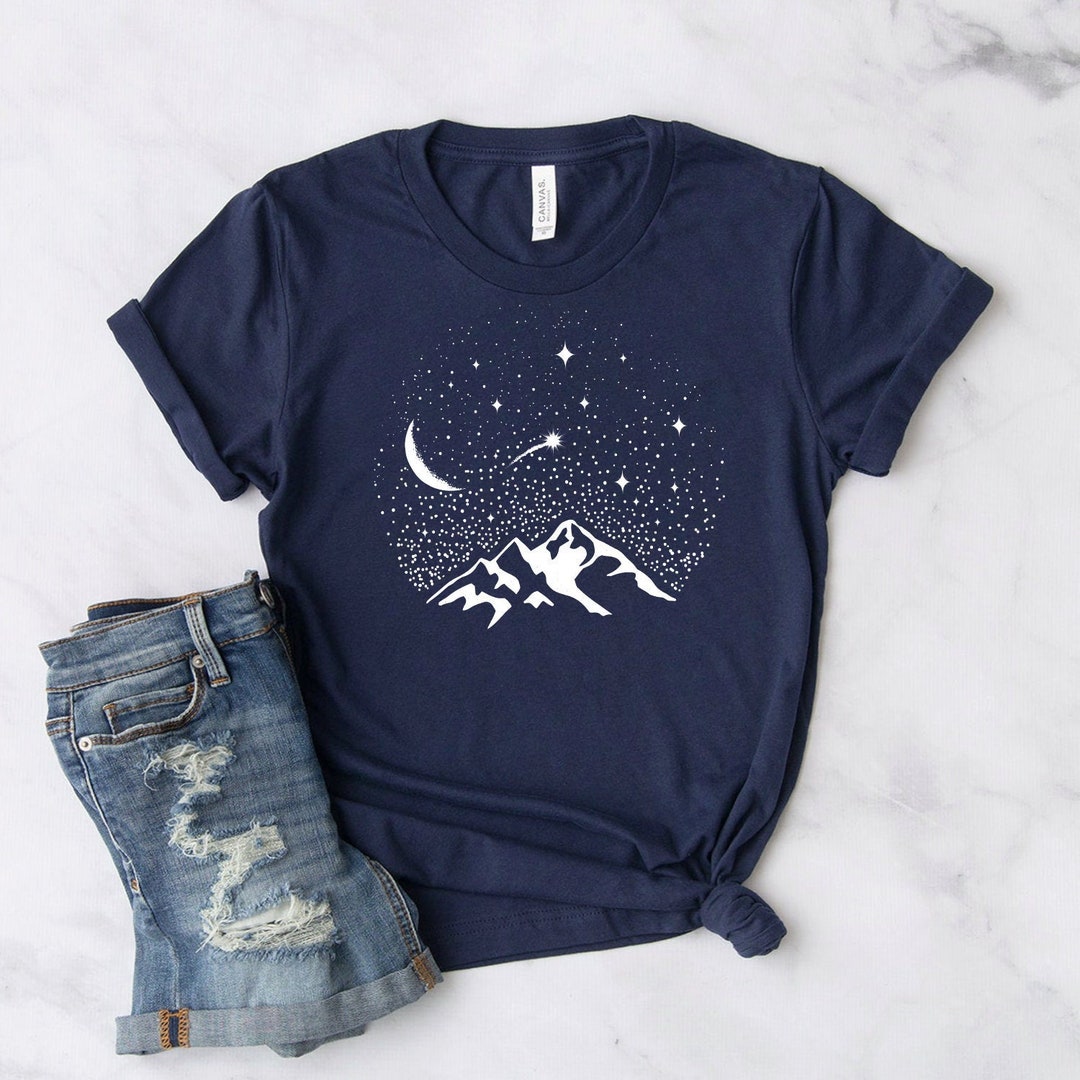 Space Shirt Astronomy Shirt Outdoors Shirt Mountains Shirt Crescent ...