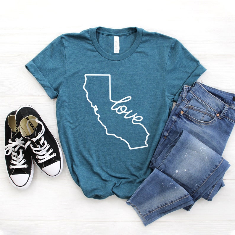 California Shirt California Love Shirt California Home Gift West Coast Pride Shirt State Pride Shirt Softstyle Unisex Shirt Heather Teal