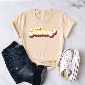 Taurus Shirt Zodiac Shirt Taurus Tshirt Horoscope Shirt Retro Zodiac Shirt Taurus Zodiac Gifts Softstyle Unisex Tee Soft Cream