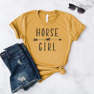 Horse Girl Shirt Horse Clothing Equestrian Gift Gift For Horse Lover Horse Tshirt Horse T-shirt Softstyle Unisex Shirt Heather Mustard