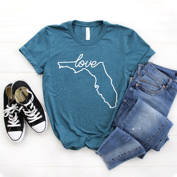 Florida State Shirt ∙ Love Florida ∙ Florida Home ∙ Florida Shirt ∙ Florida Gift Tshirt  ∙ Florida Life Shirt ∙ Softstyle Unisex Shirt