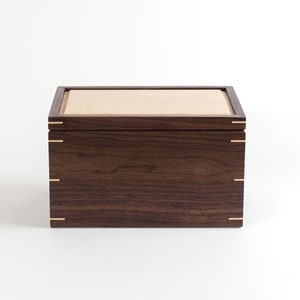 Personalized Walnut and Hard Maple Wood Memory Box, Christmas Eve Box, Wedding Gift Box, Anniversary Keepsake Box image 6