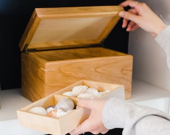 Medium Keepsake Memory Box, Personalized Cherry Wood Box, Dog Memorial Box, 5th Anniversary Gift, Remembrance Box