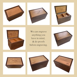 Medium Keepsake Memory Box, Personalized Walnut and Cherry Wood Box, Dog Memorial Box, 5th Anniversary Gift, Remembrance Box image 10